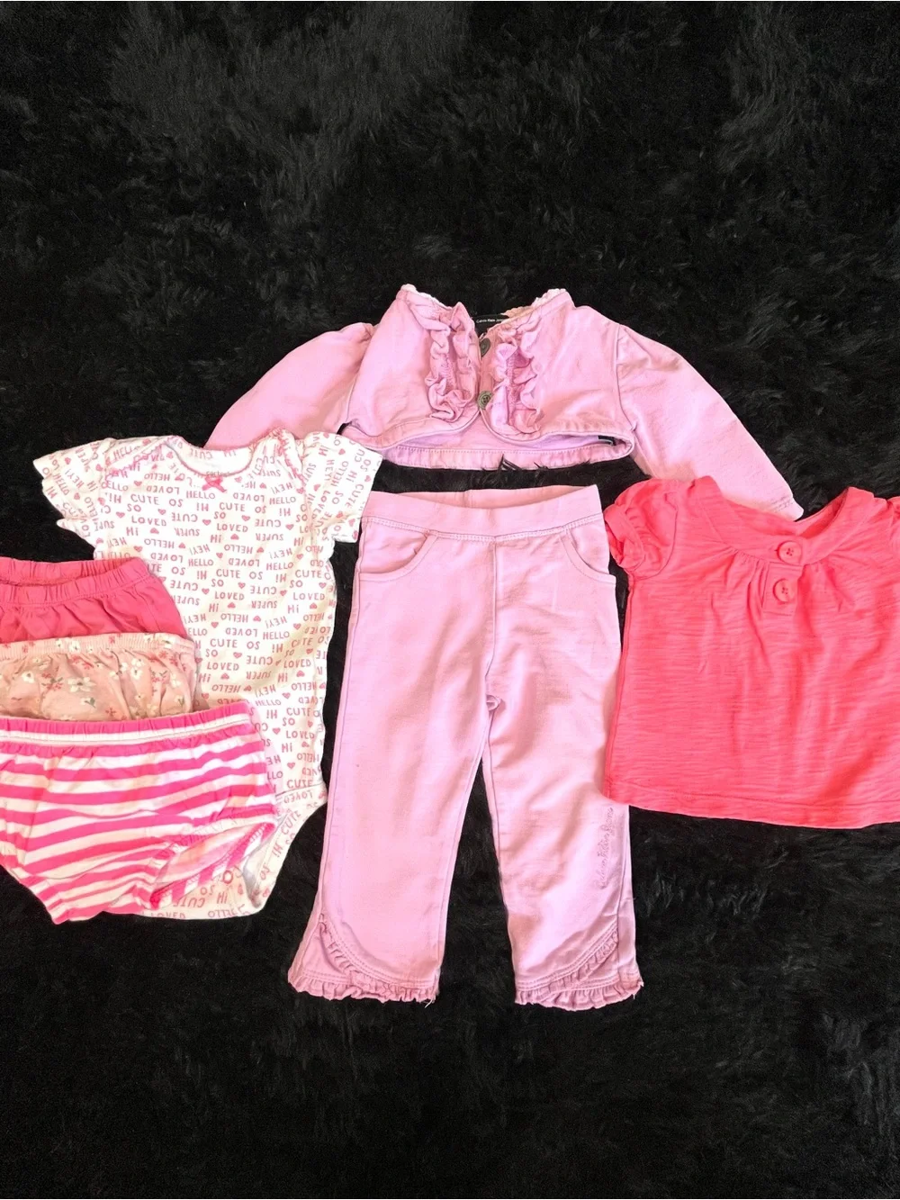 COTTON 12-18 Months Girl PINK 7 Piece Bundle. Live Show Listing. $10 starts.